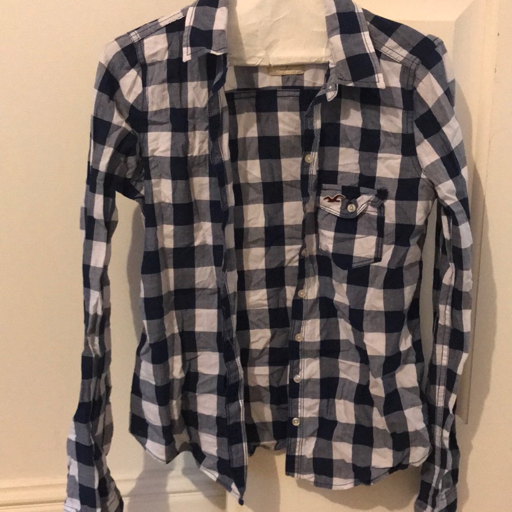 navy and white flannel
